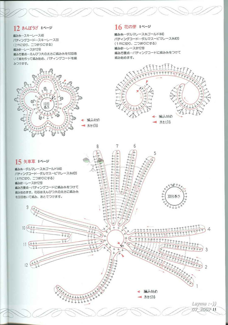 日文花飾128(1) - 木棉花 - 雨茫茫，霧茫茫，盼望花開，花已落……
