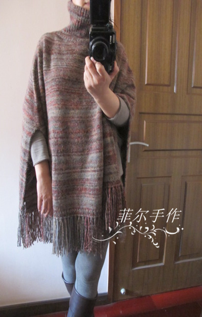 【菲爾手作】鴕鳥 --- 廓形流蘇斗篷 - 菲爾 - 菲爾的編織博客
