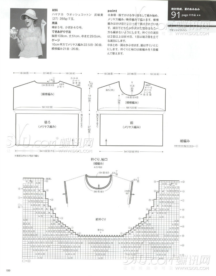 1436——瞧瞧——毛球14夏寬松罩衣（亮片與棉線的完美結合） - ty - ty 的 編織博客