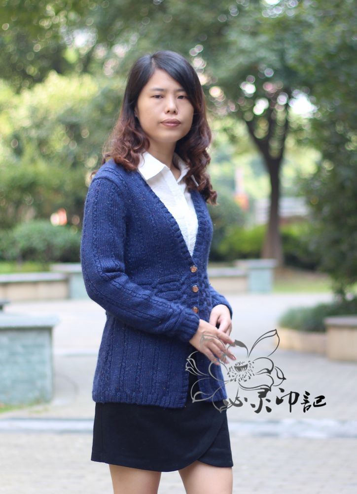 【心靈印記】蔚藍如昔——仿志田OL收腰小開衫 - 心靈印記 - 指間紗