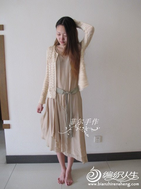 【菲爾手作】葉痕---志田花型立體修身開衫（美圖+女兒秀） - 菲爾 - 菲爾的編織博客