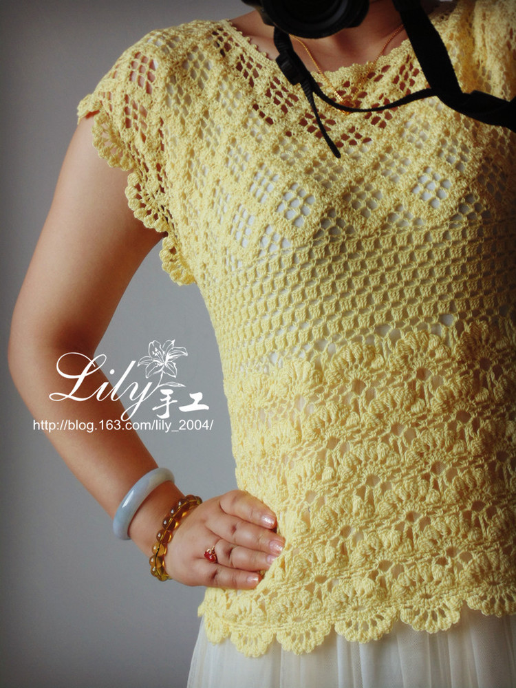 【Lily手工】--1527--素影--歐編后開扣套衫 - Lily - Lily的手工編織天地