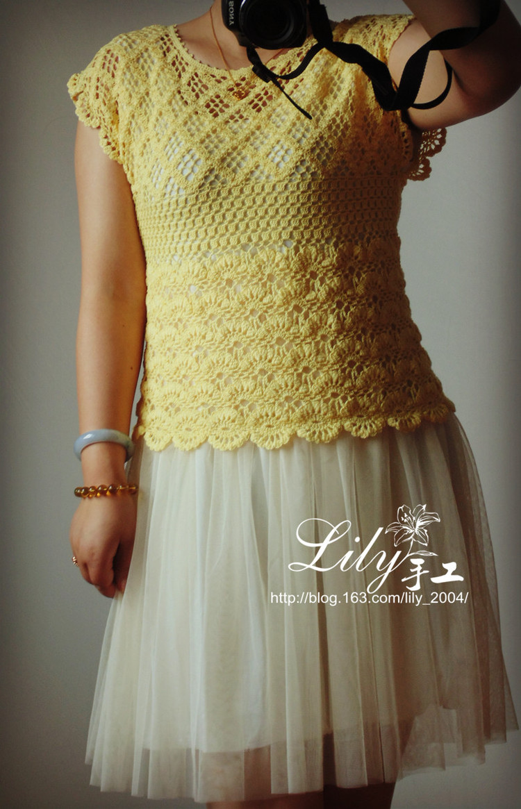 【Lily手工】--1527--素影--歐編后開扣套衫 - Lily - Lily的手工編織天地