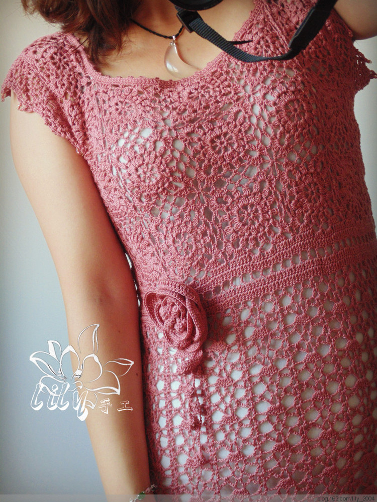 【Lily手工】--花香襲人--仿外網小禮服裙（云帛） - Lily - Lily的手工編織天地