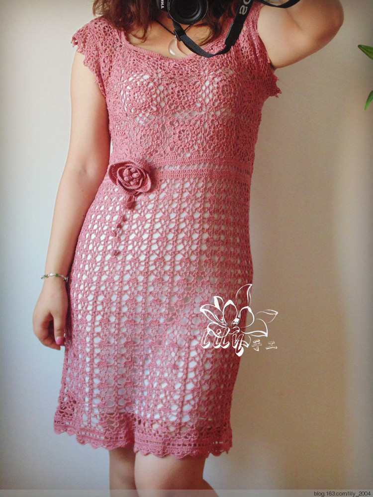 【Lily手工】--花香襲人--仿外網小禮服裙（云帛） - Lily - Lily的手工編織天地