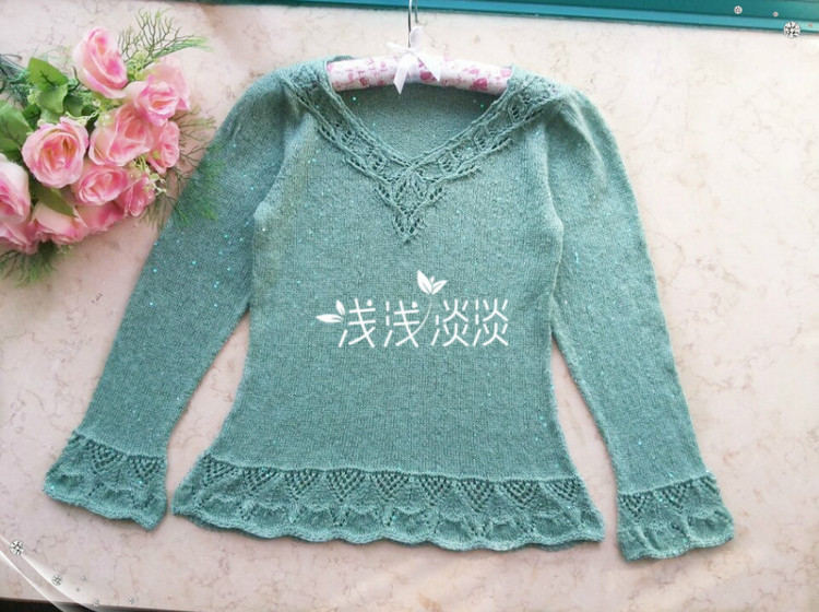 秋熠---亮片花邊女式長袖 - 淺淺淡淡 - 淺 淺 淡 淡