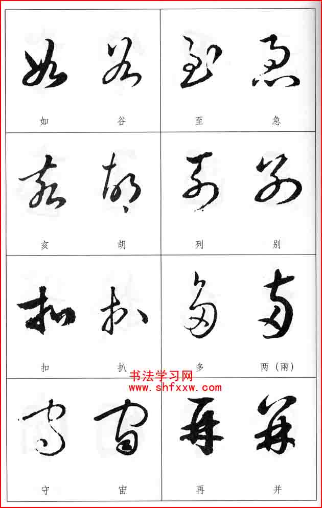 草書兩字形近識別大全（打印完整版）