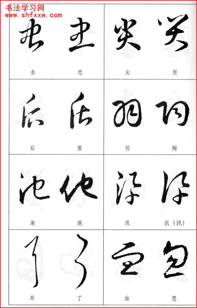 草書兩字形近識別大全（打印完整版）