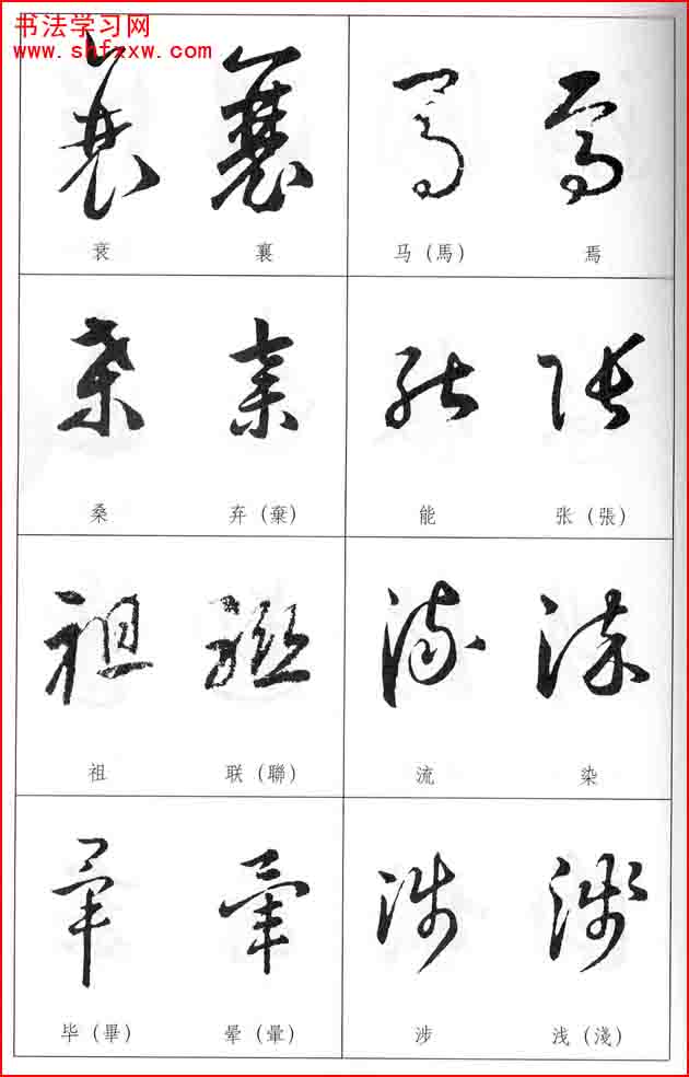 草書兩字形近識別大全（打印完整版）