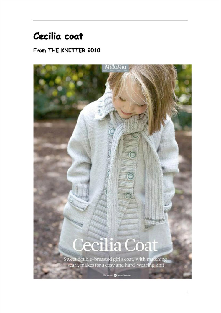 小熊翻譯——Cecilia Coat大牌風格兒童大衣 - ferrero1869 - 小熊的天地