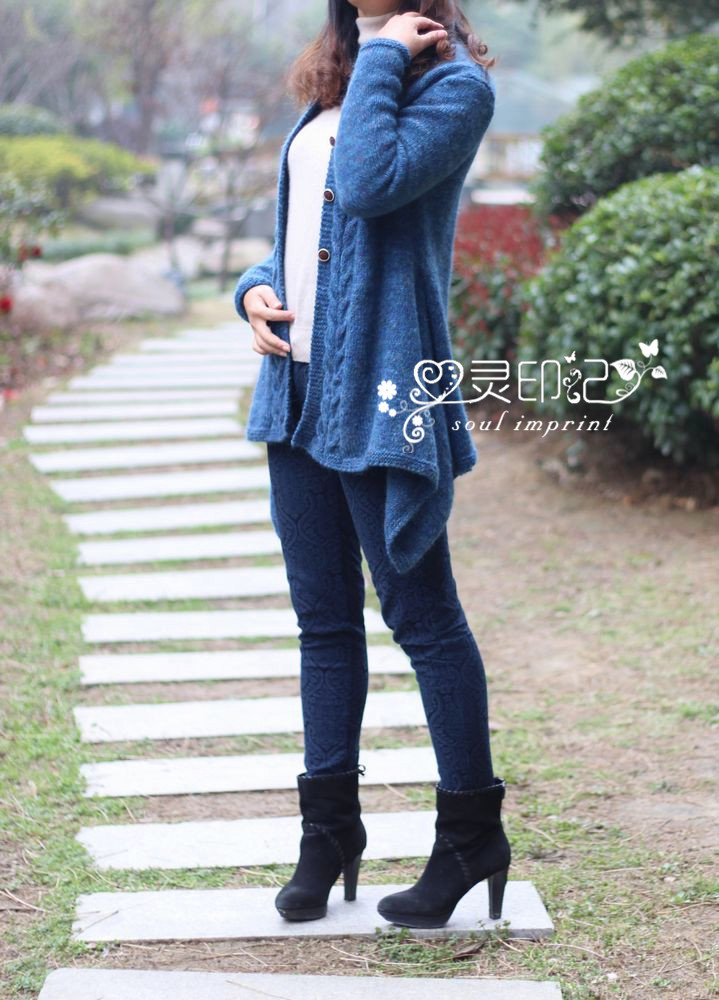 【心靈印記】隨風——麻花側長開衫 - 心靈印記 - 指間紗