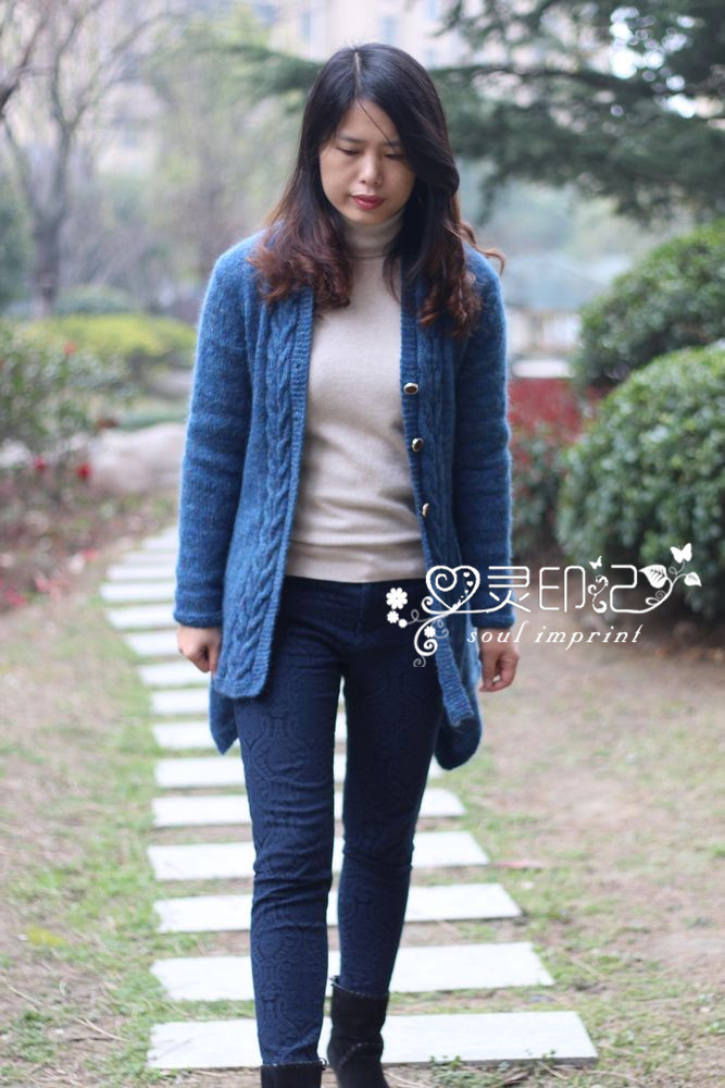 【心靈印記】隨風——麻花側長開衫 - 心靈印記 - 指間紗