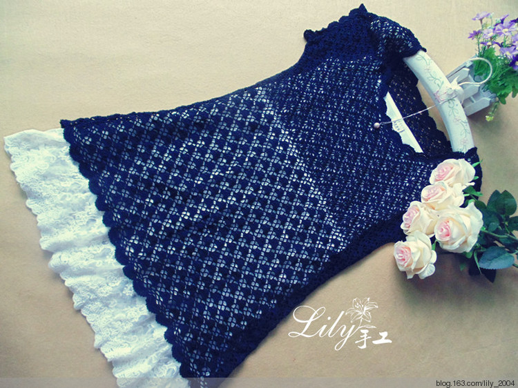 【Lily手工】--淺墨--愛爾蘭蕾絲裙衣 - Lily - Lily的手工編織天地