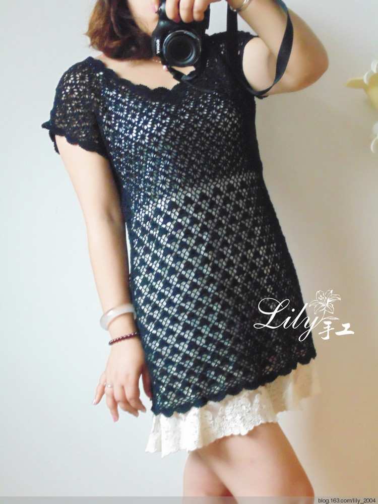 【Lily手工】--淺墨--愛爾蘭蕾絲裙衣 - Lily - Lily的手工編織天地