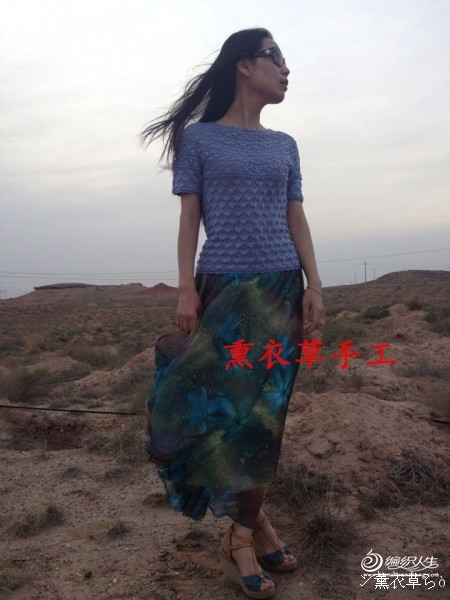 圓肩蕾絲短袖 -------- 冷韻 - 小凡 - 小凡愛編織