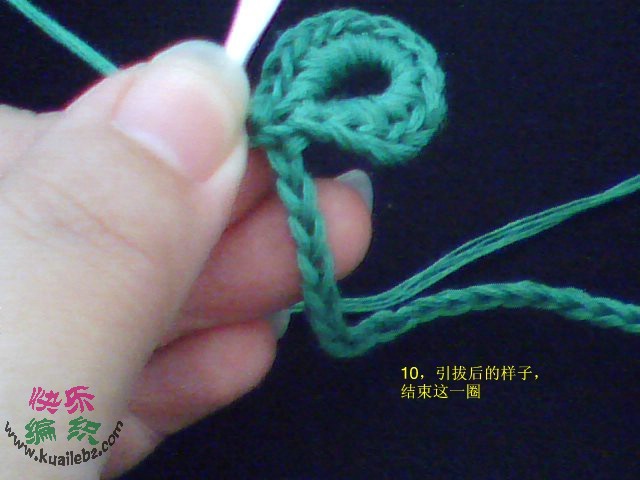 原創(chuàng)的立體花一線鉤Y教程 - 一片冰心 - 一片冰心