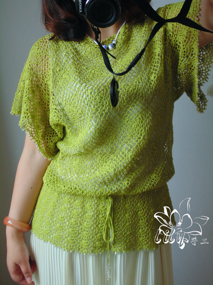【Lily手工】--如茵--清新拼花蕾絲上衣 - Lily - Lily的手工編織天地