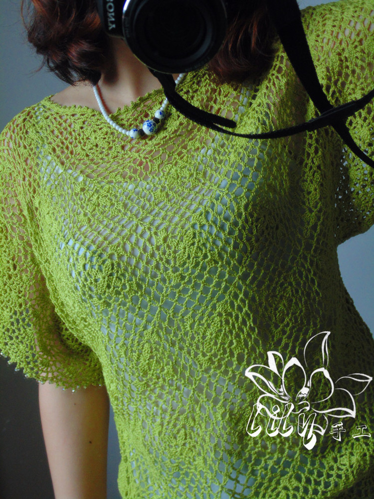 【Lily手工】--如茵--清新拼花蕾絲上衣 - Lily - Lily的手工編織天地