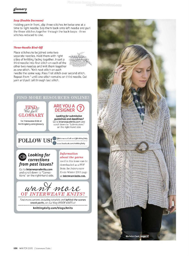 Interweave knits winter 2015 - 輕描淡寫 - 輕描淡寫