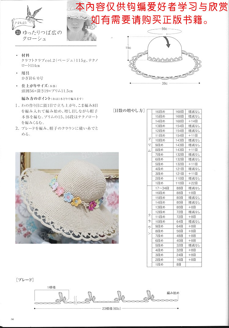 《作品秀》蝴蝶結配飾雙色大檐帽 - 艷子鉤吧 - 艷子鉤吧編織博客