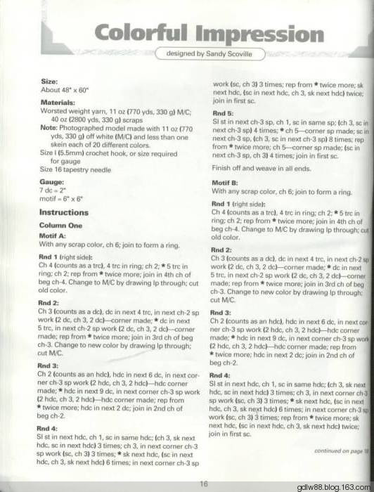 The Ultimate Book Of Scrap Afghans(1) - 木棉花 - 雨茫茫，霧茫茫，盼望花開，花已落……