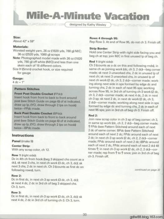 The Ultimate Book Of Scrap Afghans(1) - 木棉花 - 雨茫茫，霧茫茫，盼望花開，花已落……