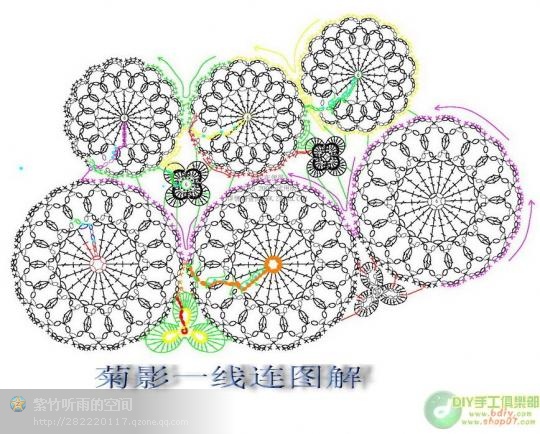 “菊影”一線連（一片藍(lán)天老師的教程） - 明天 - 明天更美好