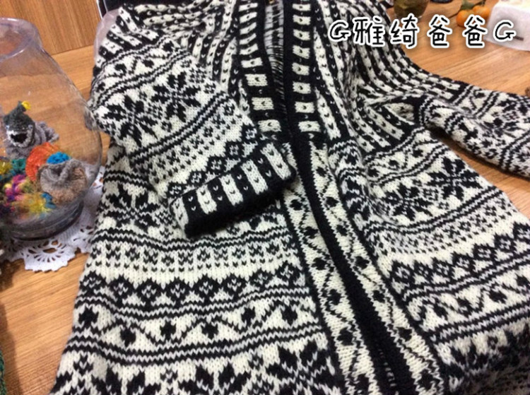 雅綺爸爸的北歐風提花外套 - yqnn - 雅綺奶奶編織閣