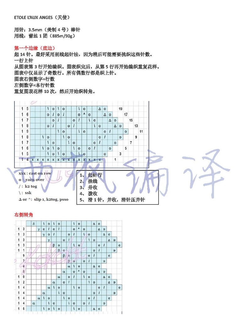 ETOLE LAUX ANGES（天使）譯文 - 雨楓 - 雨楓的編織生活