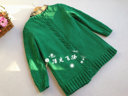 子衿（1526）---綠色粗棉實用開衫 - 指尖飛揚 - 指尖飛揚