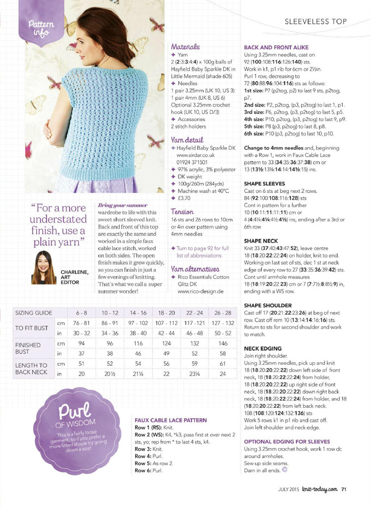 Knit Today Issue 113 2015 - 輕描淡寫 - 輕描淡寫